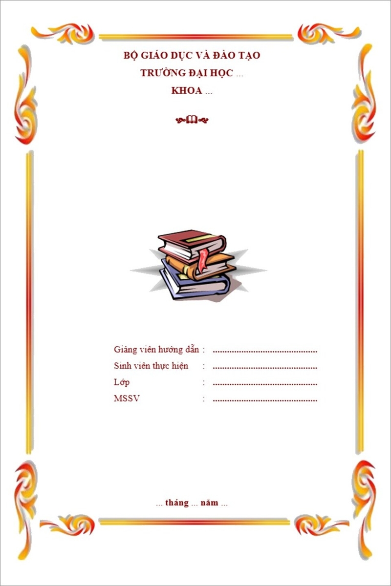 Mẫu bìa Word làm báo cáo số 1