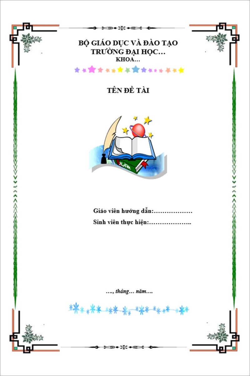 Mẫu bìa Word làm báo cáo số 2