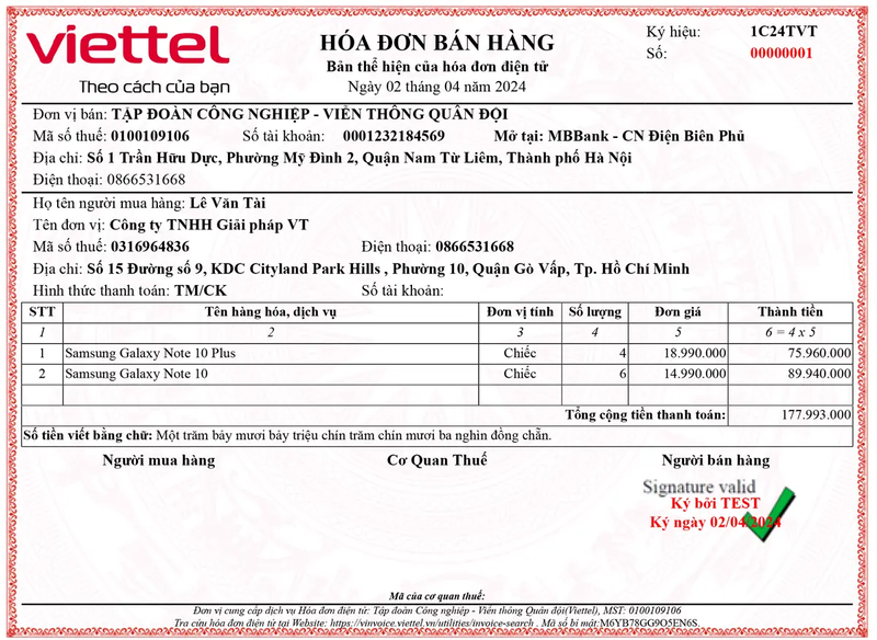 hóa đơn điện tử