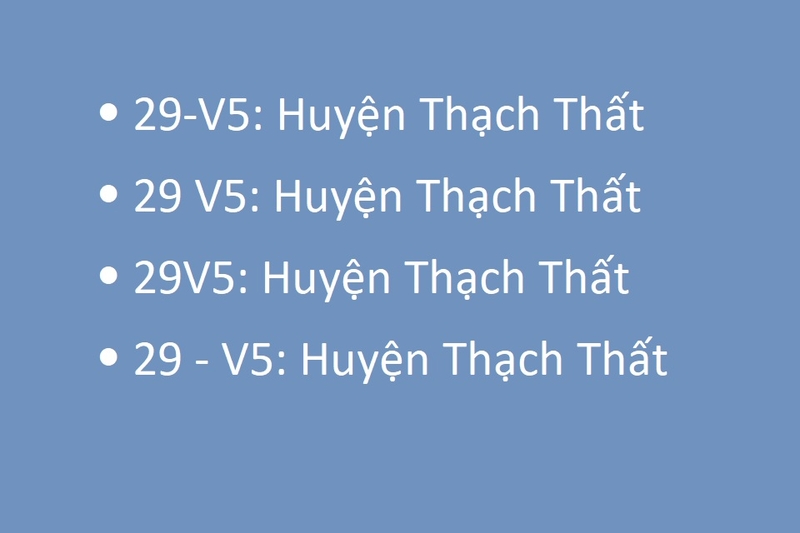 Các cách viết khác của biển số 29-V5