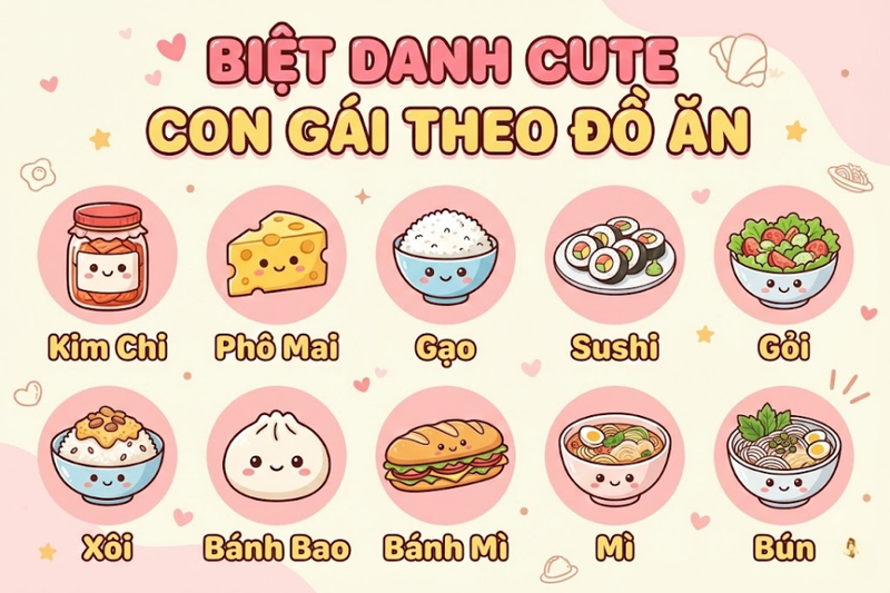 Biệt danh cho con gái cute theo đồ ăn