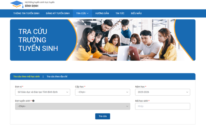 Cách tra cứu điểm thi lớp 10 Bình Định 2025