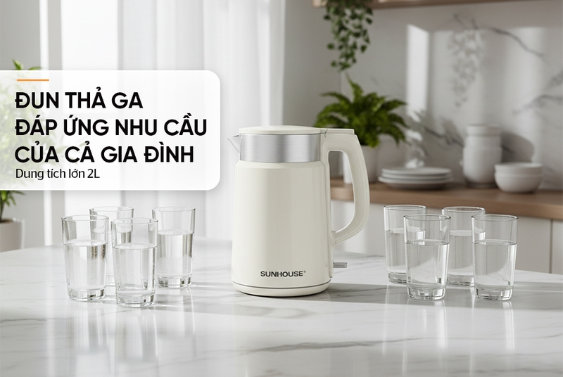 Bình đun siêu tốc inox 2 lớp Sunhouse 2 lít SHD1387 - hình 7