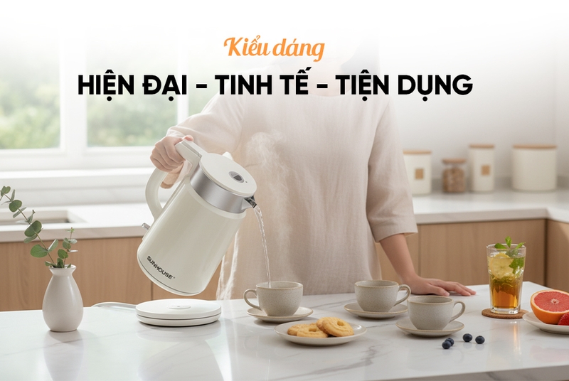 Bình đun siêu tốc inox 2 lớp Sunhouse 2 lít SHD1387 - hình 2