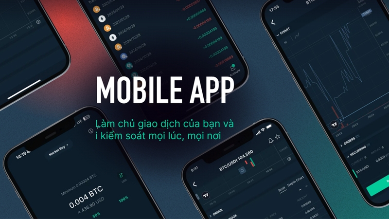 Bitfinex cung cấp trải nghiệm giao dịch trên ứng dụng