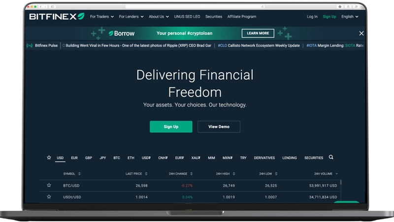 Bitfinex được rất nhiều tổ chức và cá nhân sử dụng