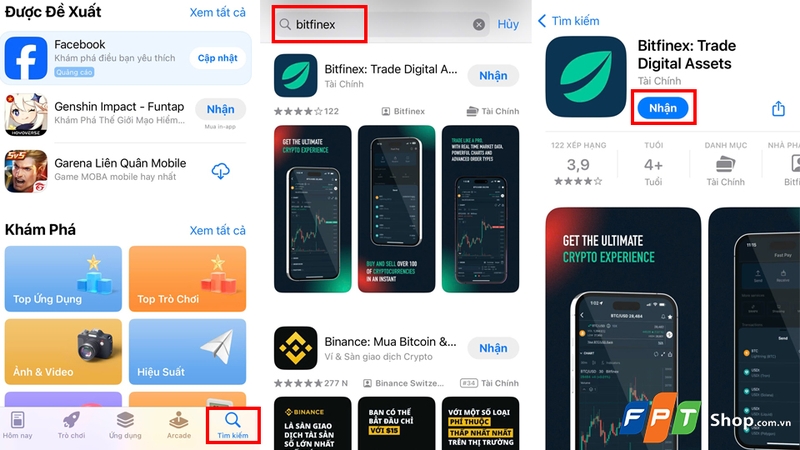 Cách tải xuống ứng dụng Bitfinex