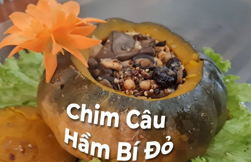 bồ câu hầm bí đỏ 6
