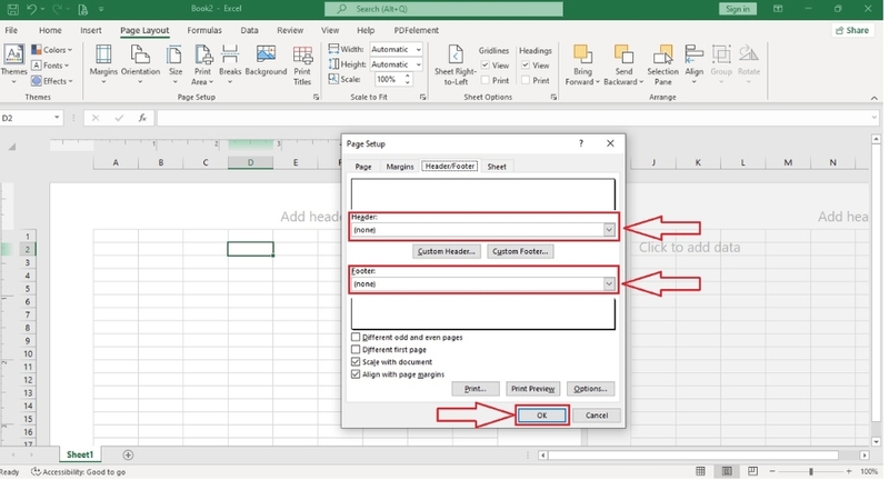 Cách 3: Bỏ chữ Page trong Excel khi in bằng Header và Footer