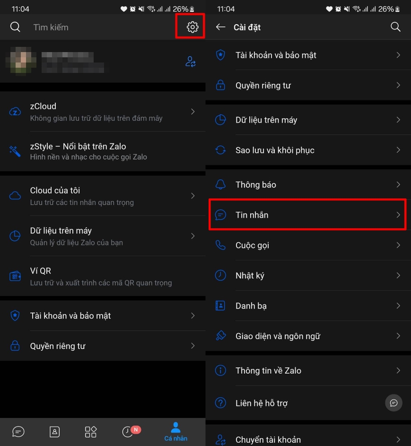 Bong bóng chat Zalo bị lỗi 10