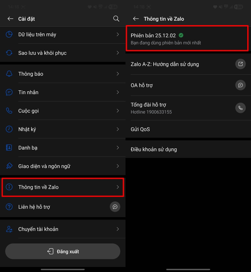 Bong bóng chat Zalo bị lỗi 1