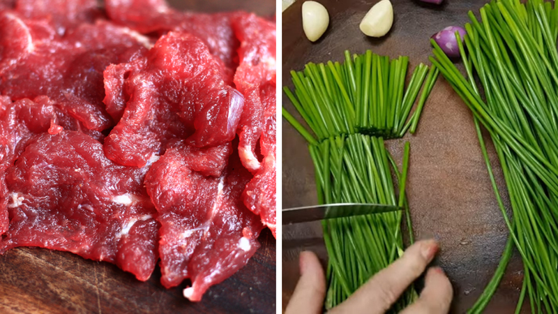 Bông hẹ xào thịt bò 3