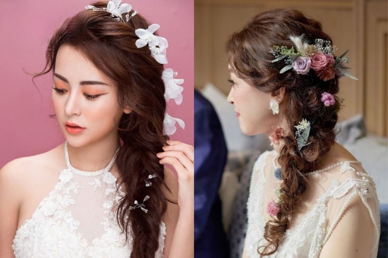 Kiểu tóc tết cho cô dâu