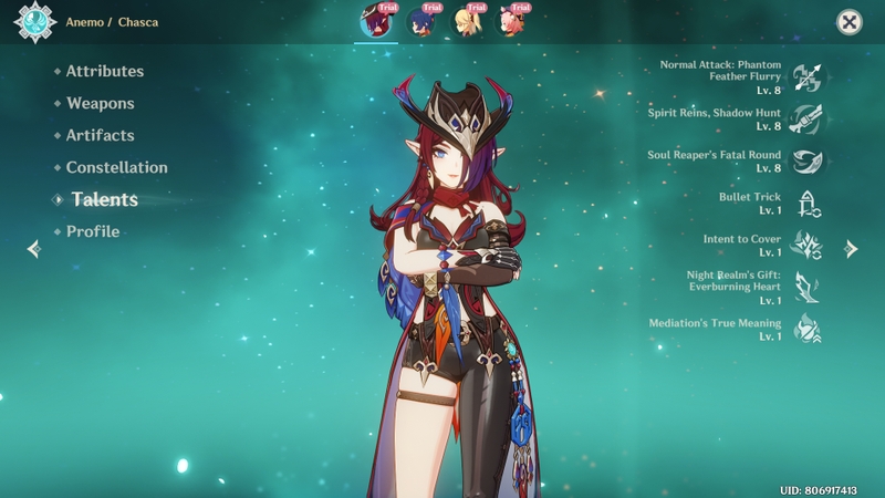 Chi tiết về bộ kỹ năng của Chasca Genshin Impact