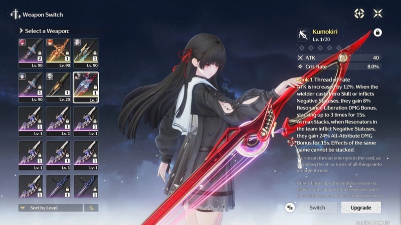 Build vũ khí cho Chisa trong Wuthering Waves 2.8