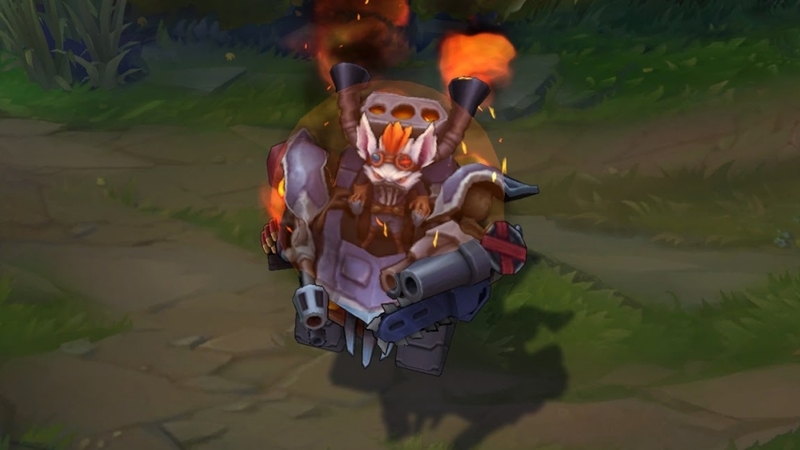 Rumble đẩy đường cực tốt nhờ vào kỹ năng đốt cháy kẻ địch