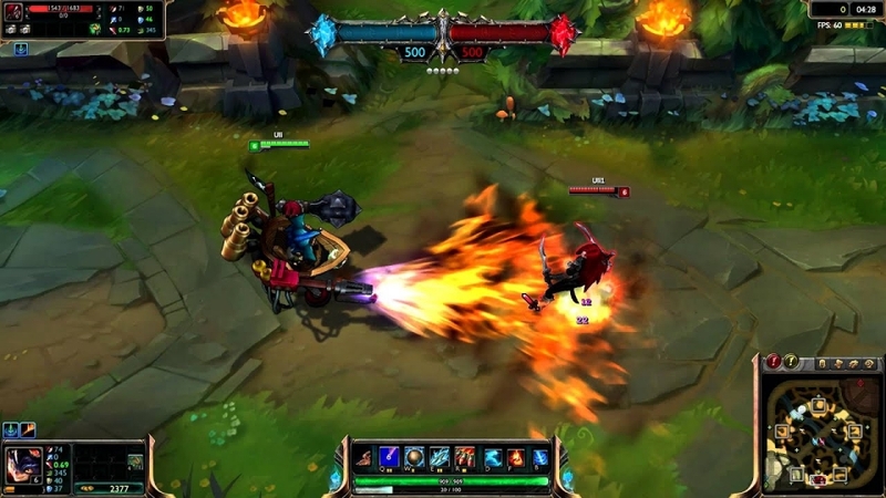 Từ giữa trận là Rumble đã bắt đầu có thể gây sát thương để hạ gục tướng địch