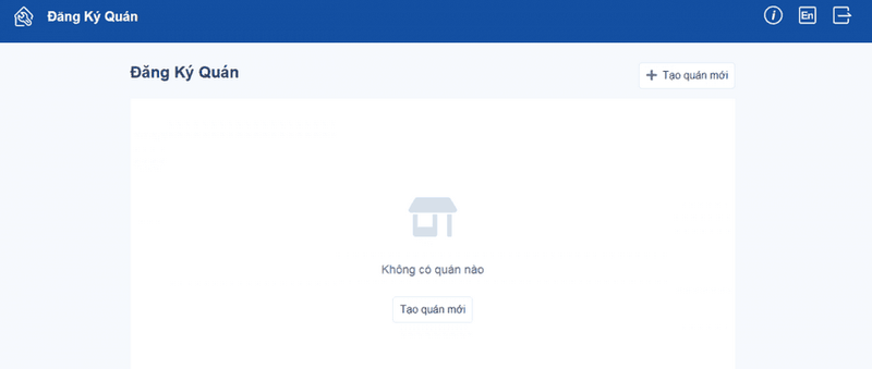 Xác nhận giao diện chính thức của quán