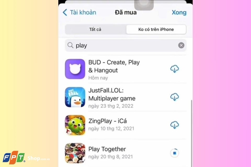 Hoàn tất thao tác cài đặt ứng dụng game