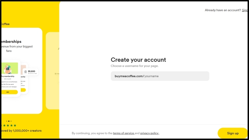 Nhập tên người dùng rồi bấm Đăng ký (Sign up)