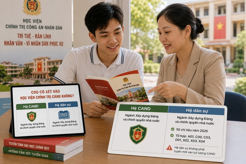 C00 có xét vào Học viện Chính trị CAND không