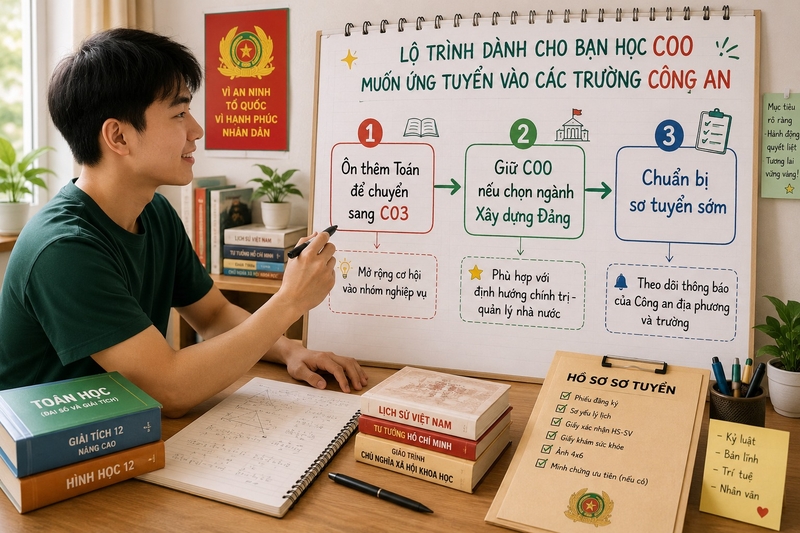 Nên làm gì nếu đang học C00 nhưng muốn thi Công an