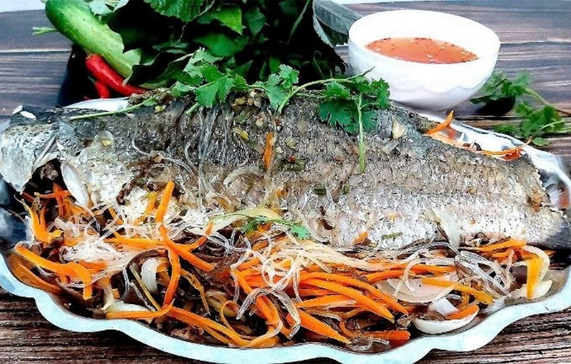 cá chẽm hấp xì dầu ảnh 8