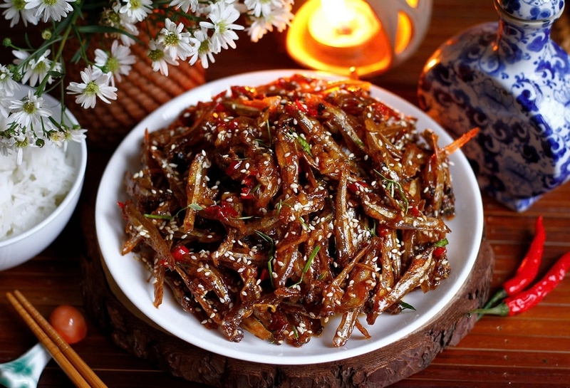 cá cơm khô rim mắm đường ảnh 1