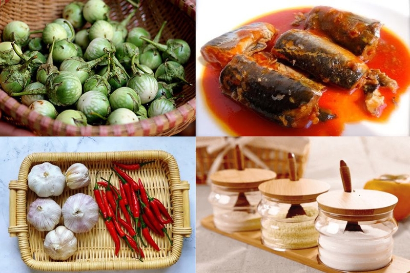 Nguyên liệu làm cà đắng kho cá hộp