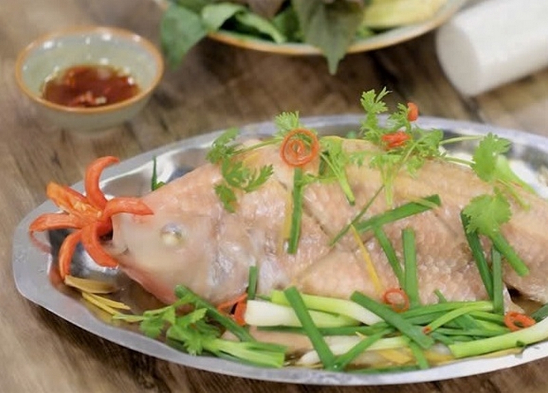 cá diêu hồng hấp bia ảnh 6