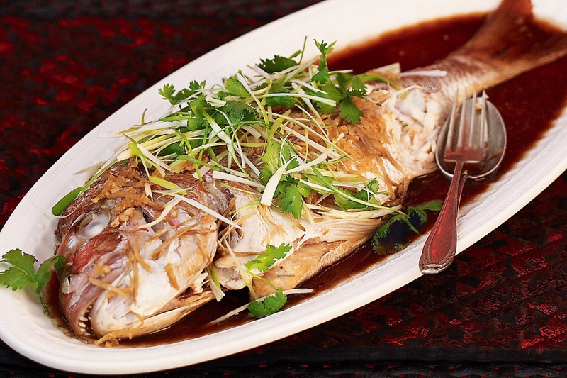 cá diêu hồng hấp gừng hành 6