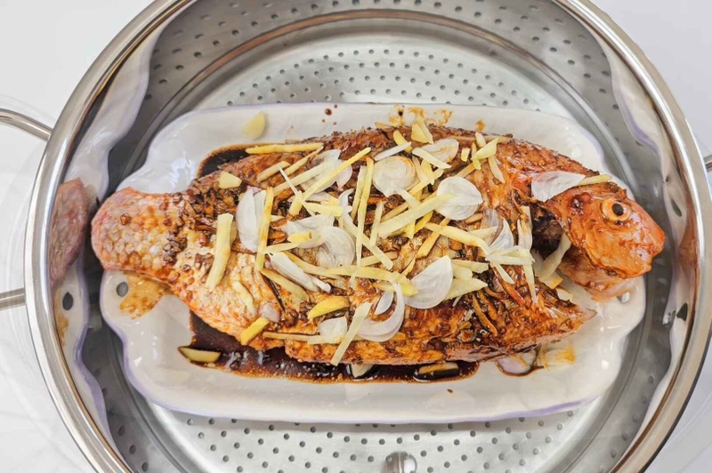 cá hồng hấp xì dầu hình 10