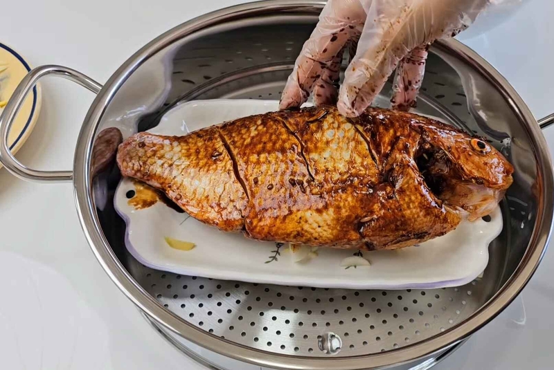 cá hồng hấp xì dầu hình 9