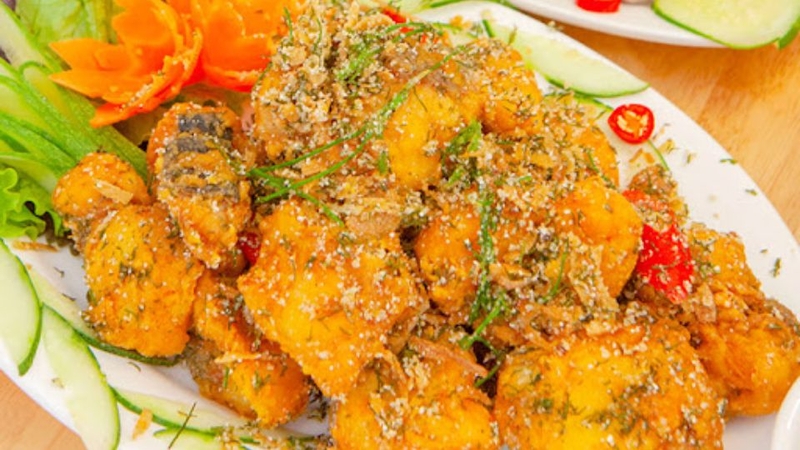 Bước 4: Hoàn thành món cá lăng rang muối