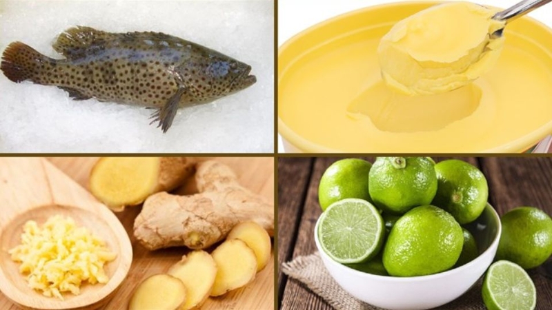 Nguyên liệu làm cá mú nướng bơ chanh