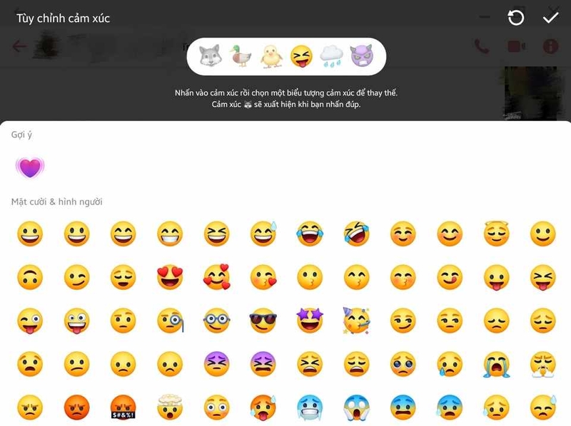 Biểu tượng cảm xúc trên Messenger khá thú vị