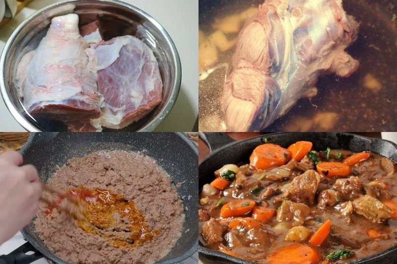 các bước nấu bắp bò sốt pate