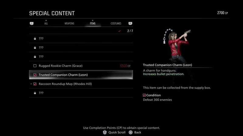 các loại charm trong Resident Evil Requiem hình 9