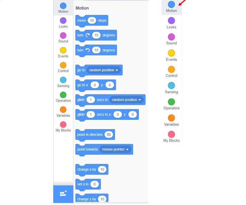 các nhóm lệnh trong Scratch 3