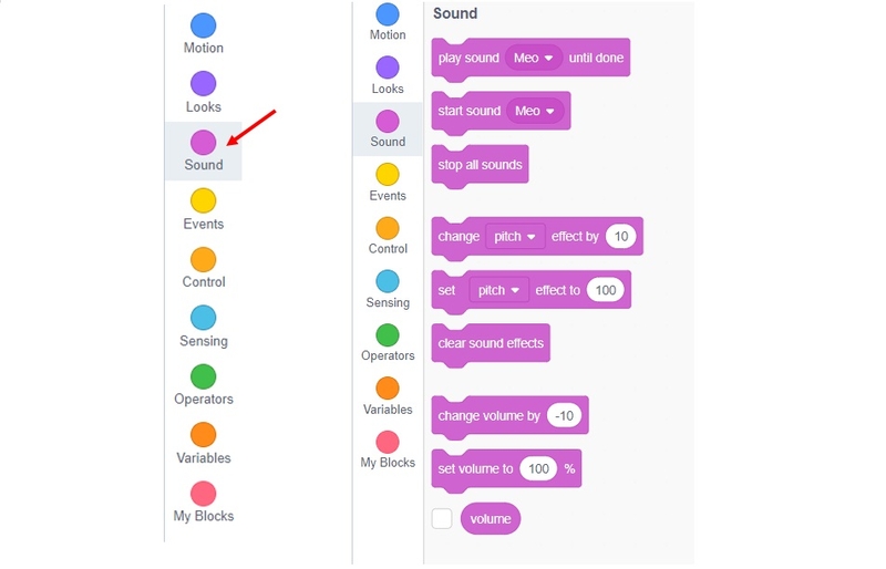 các nhóm lệnh trong Scratch 5