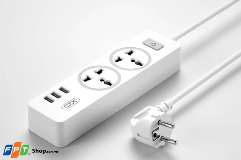 Bộ cắm điện c&oacute; 3 cổng USB - 2 ổ cắm XO - WL04