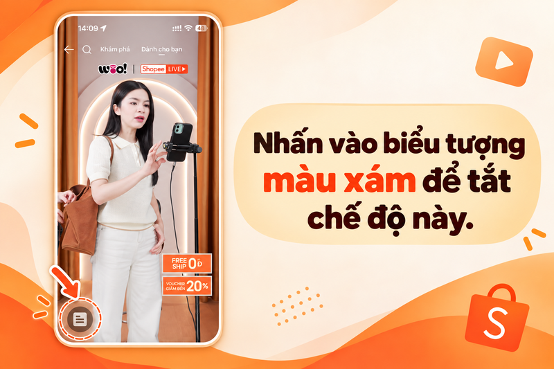 Cách hiển thị lại bình luận Shopee Live