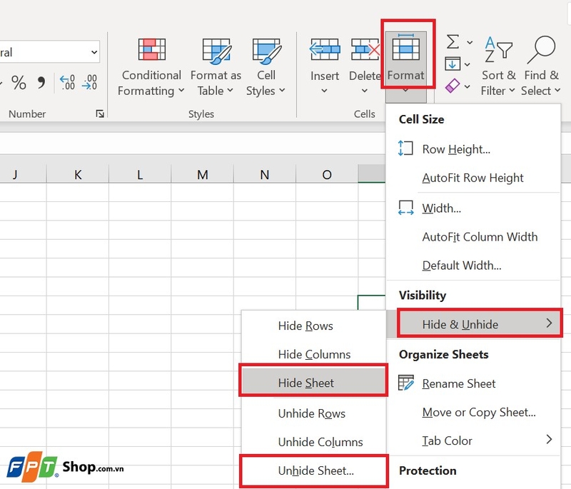 cách ẩn sheet trong Excel 2