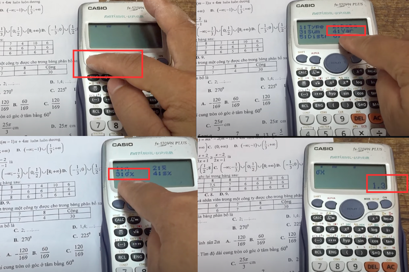 Cách bấm phương sai trên máy tính Casio 570 (6)