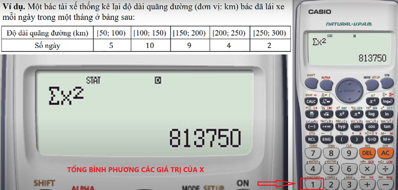 Bạn có thể thay đổi loại thống kê (quay lại 1-VAR hay A+BX)