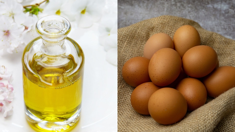 Quét dầu thực vật lên vỏ trứng