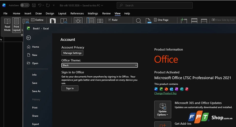 Cách bật Dark Mode Microsoft Office - 07