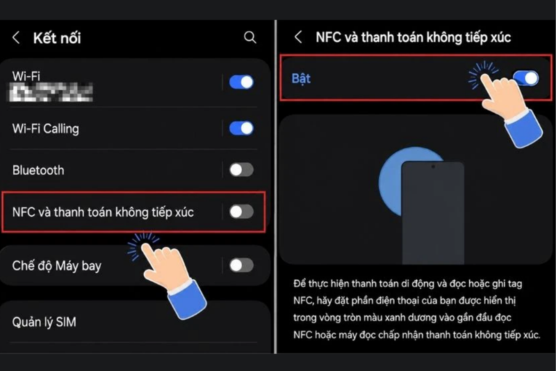 cách bật nfc trên samsung z fold 8 series 4