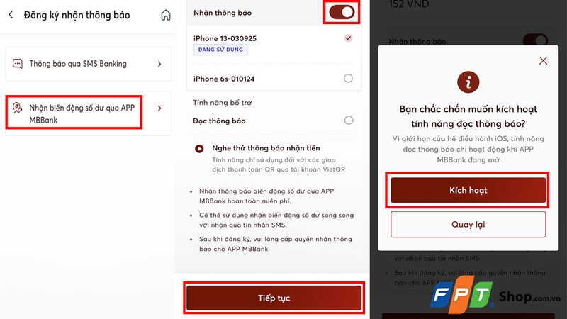 Nhấn “Tiếp tục” và “Kích hoạt” để xác nhận