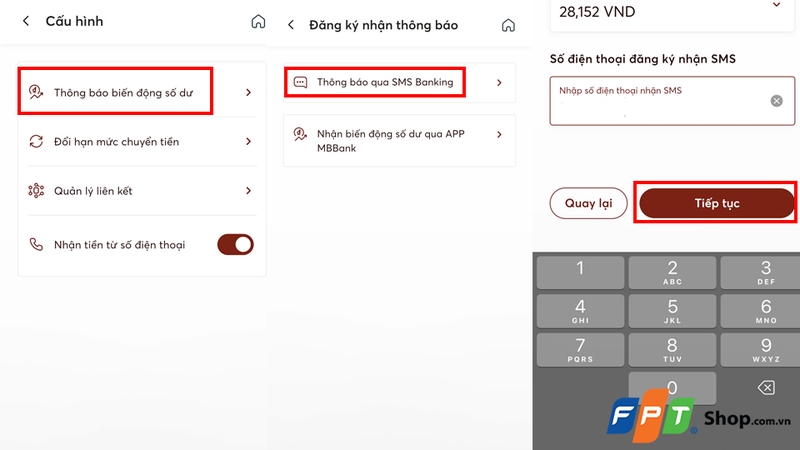 Nhập số điện thoại muốn đăng ký nhận SMS